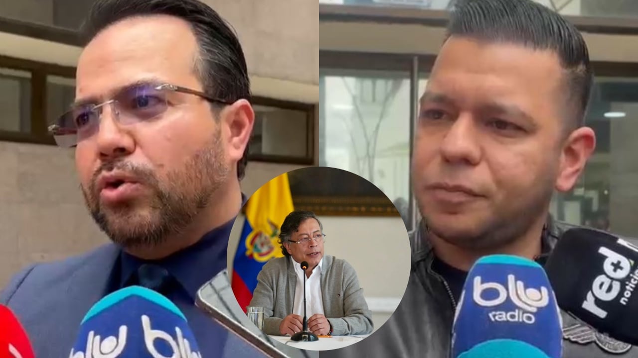 El abogado Alejandro Carranza, el senador Jota Pe Hernández y el presidente Petro.