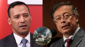 Ministro de Defensa, Pedro Sánchez, y el presidente Gustavo Petro.