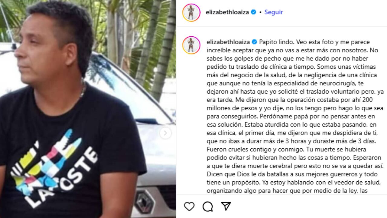 Mensaje de Elizabeth Loaiza a su padre