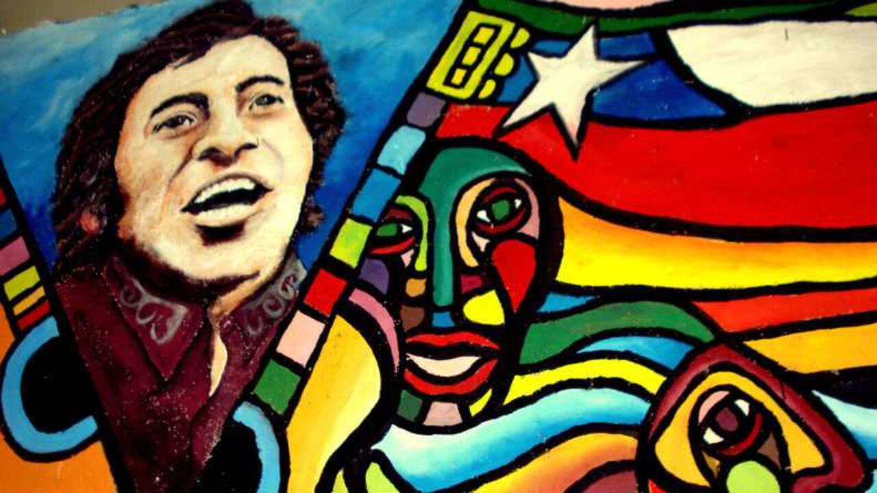 Mural en homenaje a Víctor Jara en el barrio Brasil en Chile/ Foto: Wikicommons