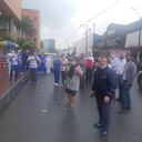 Empleados del Hospital General de Medellín realizaron un plantón denunciando tercerización en los contratos laborales.