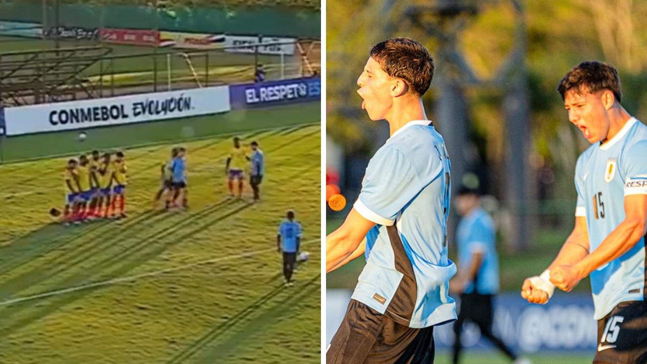Uruguay venció a Colombia con dos goles de tiro libre en el Sudamericano.