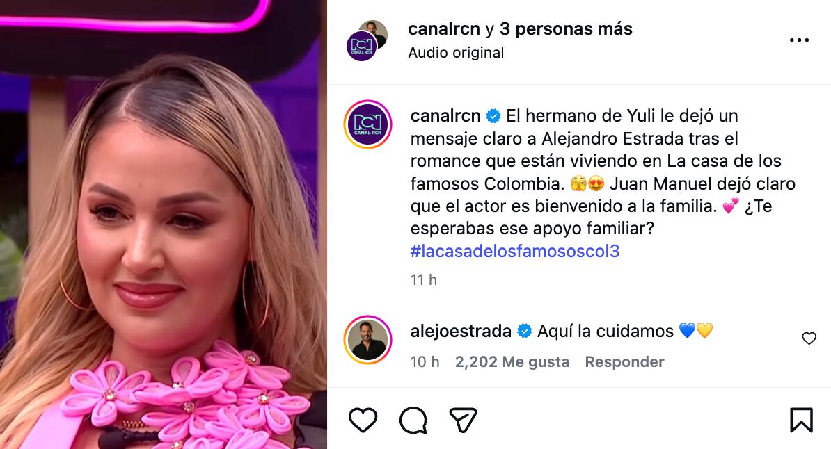 Juan Manuel, hermano de Yuli Ruiz, le hizo petición a Alejandro Estrada por el romance que tiene con la participante.