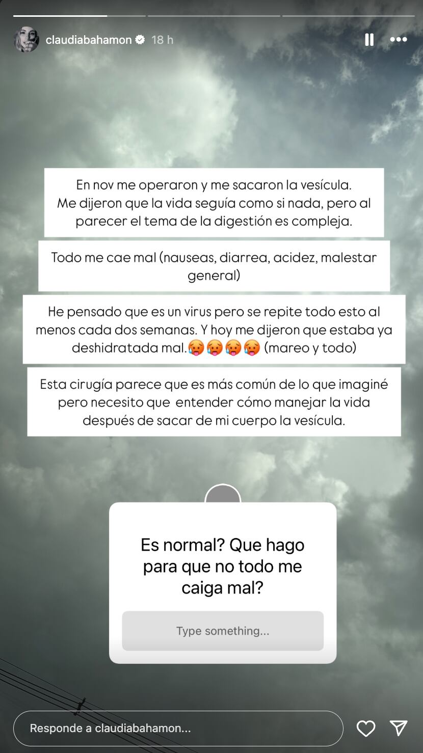 Claudia Bahamón preocupó al revelar que no está bien de salud