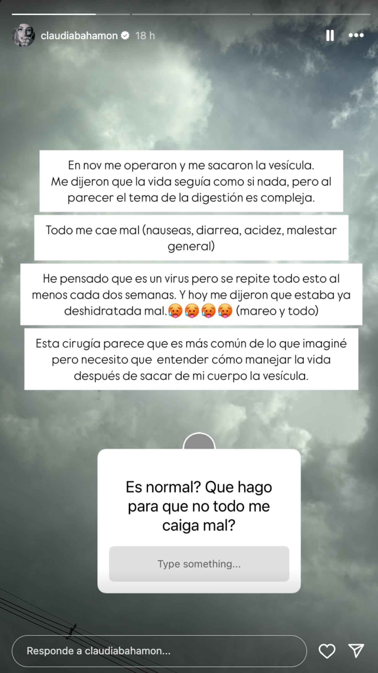 Claudia Bahamón preocupó al revelar que no está bien de salud