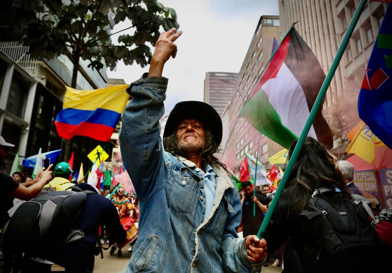 Marcha primero de mayo, Plaza de Bolívar