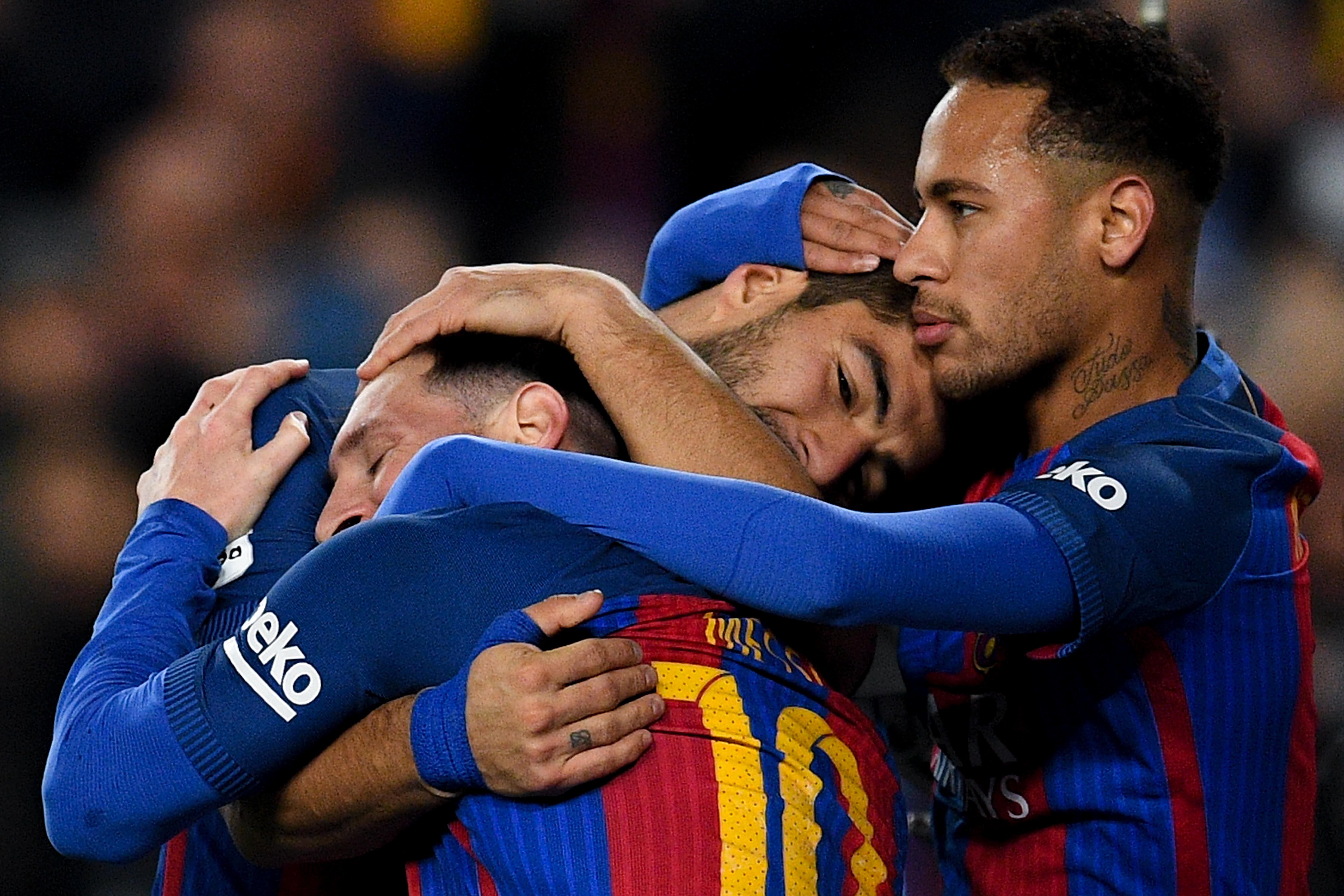 Luis Suárez, Messi y Neymar conformaron un temido triplete de ataque cuando coincidieron en el Barcelona.