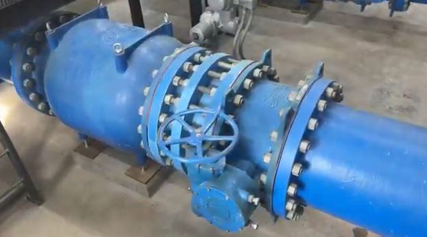 Se instalaron cinco válvulas de control de 48 y 24 pulgadas de diámetro y 10 válvulas de guarda.