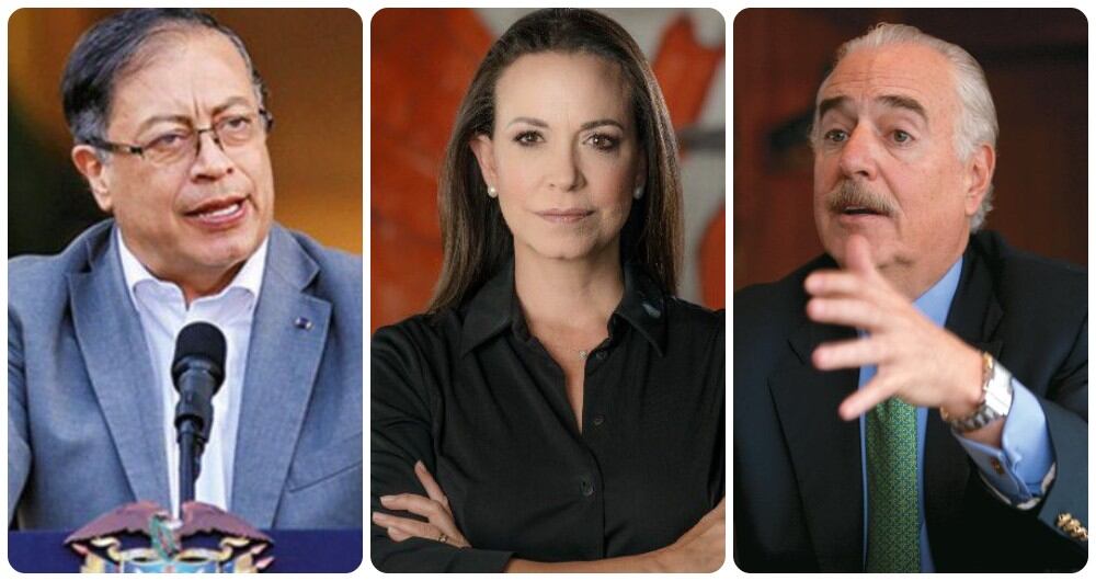 Gustavo Petro, María Corina Machado y Andrés Pastrana.
