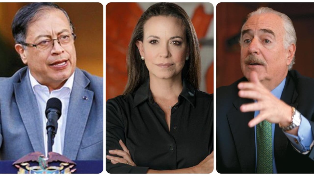 Gustavo Petro, María Corina Machado y Andrés Pastrana.