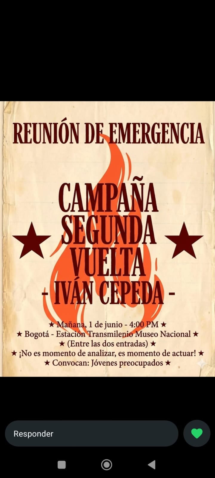 Llamado a manifestaciones en Bogotá