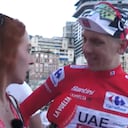 Tadej Pogacar se llevó una sorpresa después de recibir la camiseta roja en la Vuelta a España
