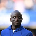 (FILES) Chelsea's French midfielder N'Golo Kante reacts at the end of the English Premier League football match between Chelsea and Newcastle United at Stamford Bridge in London on May 28, 2023. Saudi club Al-Ittihad announced on June 20, 2023 the signing of French midfielder N'Golo Kante. (Photo by JUSTIN TALLIS / AFP) / RESTRICTED TO EDITORIAL USE. No use with unauthorized audio, video, data, fixture lists, club/league logos or 'live' services. Online in-match use limited to 120 images. An additional 40 images may be used in extra time. No video emulation. Social media in-match use limited to 120 images. An additional 40 images may be used in extra time. No use in betting publications, games or single club/league/player publications. /