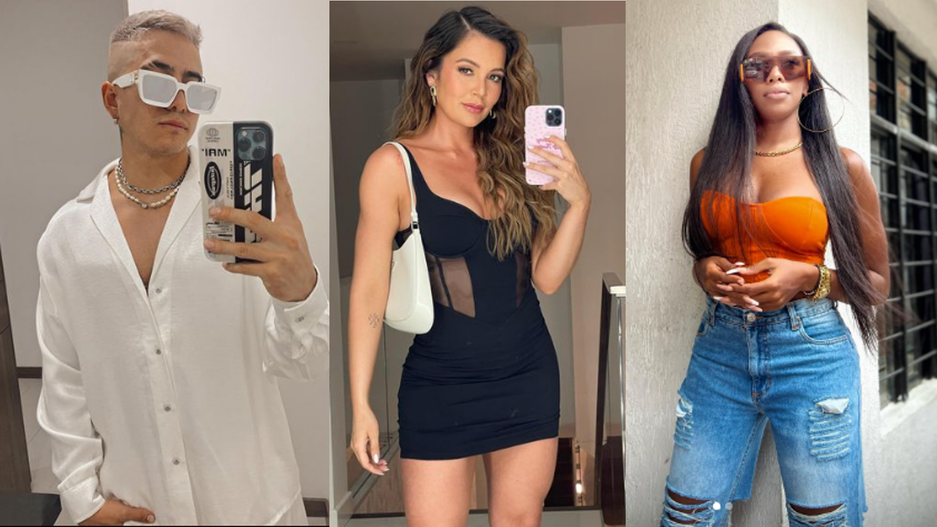 Andy Rivera, Lina Tejeiro y la amiga de la actriz, Karen Sevillano.