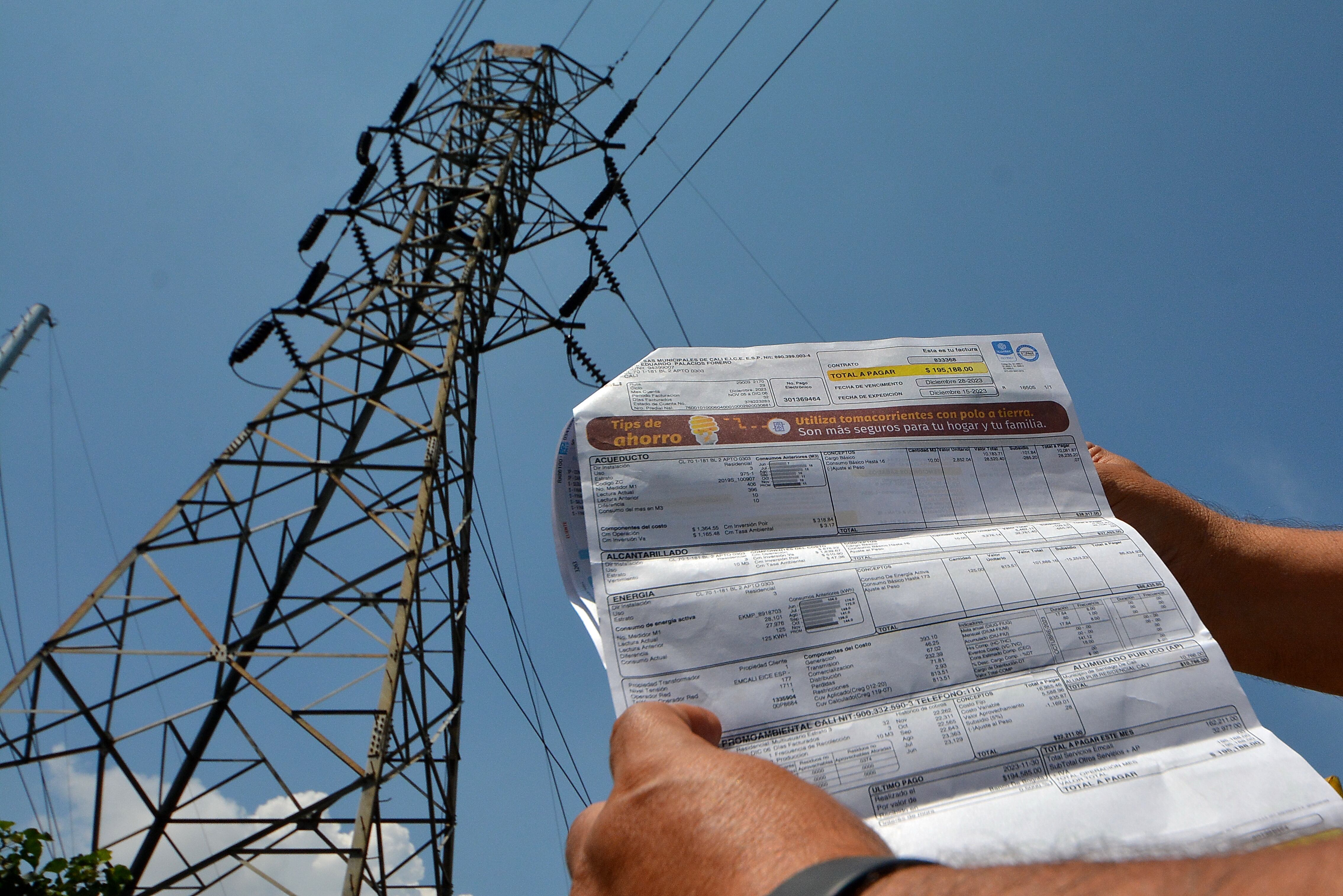 Incremento en las facturas de energía en Cali.