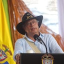 El presidente Gustavo Petro habló desde San Juan del Guaviare sobre la extorsión que le estaría haciendo Iván Mordisco para continuar con sus negocios ilícitos. Fotos Joel González, Presidencia de la República.