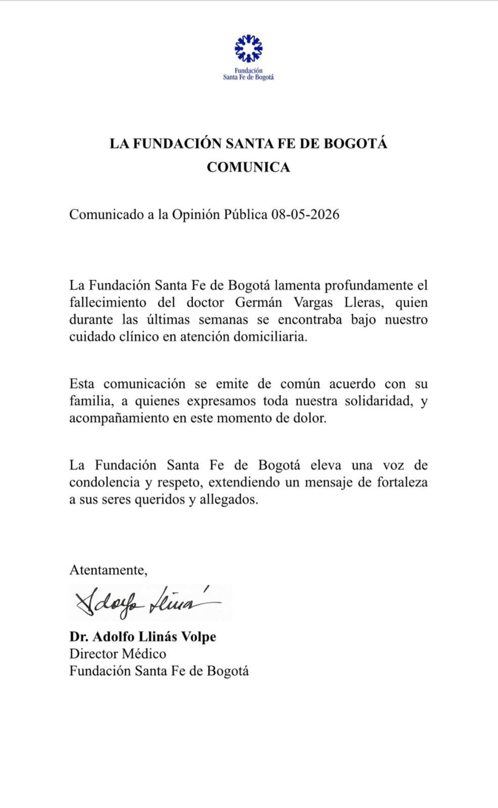 El excandidato presidencial falleció este viernes 8 de mayo.