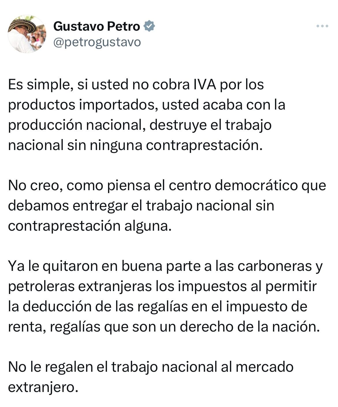 Mensaje presidente Gustavo Petro
