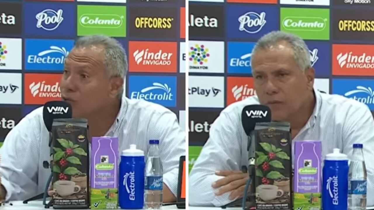 Hernán Torres en rueda de prensa luego del partido entre Millonarios y Envigado por Liga BetPlay.