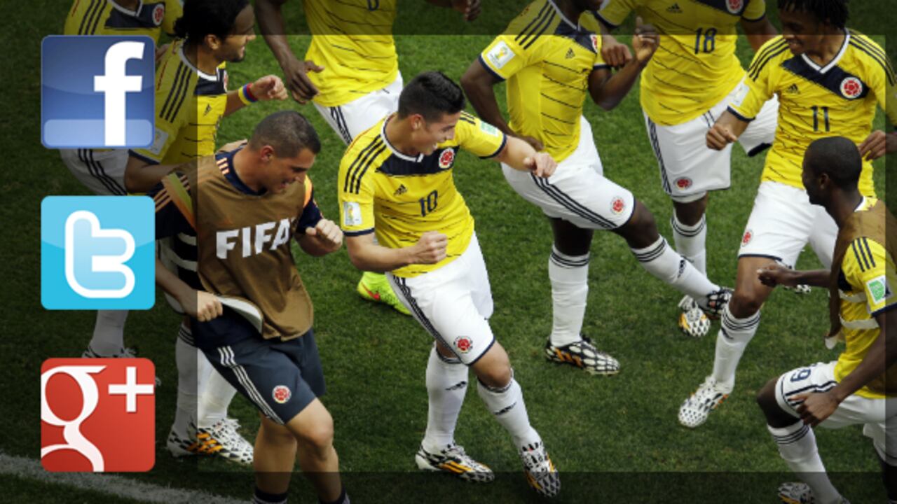Así celebró Colombia en el partido ante Costa de Marfil.