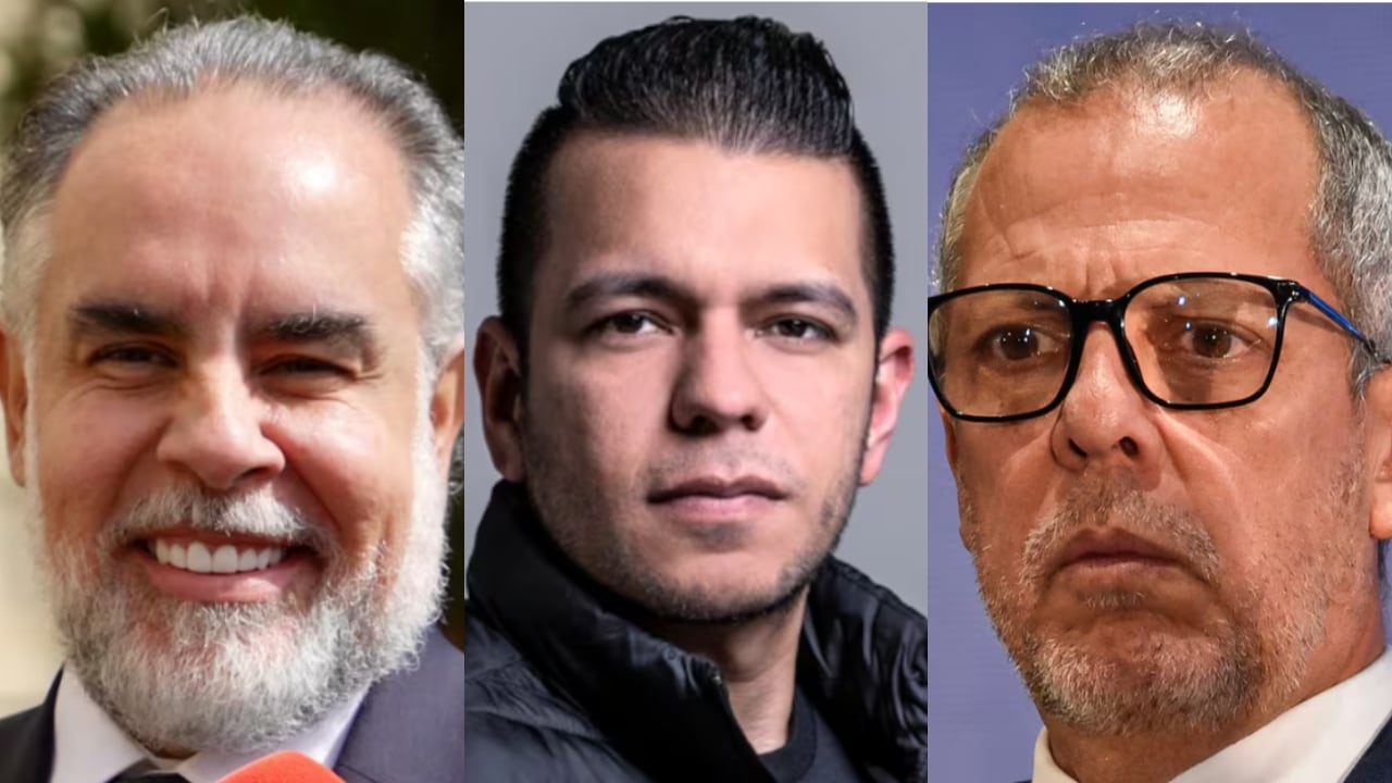 De izquierda a derecha: Armando Benedetti, Jota Pe Hernández y Alfredo Saade.