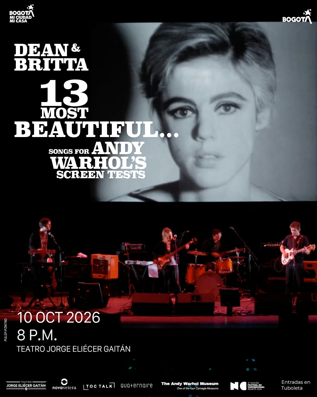 Irrepetible será la presentación del archivo visual de las pruebas cinematográficas que Andy Warhol hizo a sus amigos de The Factory en Nueva York, cuando Warhol era una figura central del mundo artístico, musicalizadas en vivo por Dean & Britta.