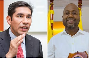 Abogado Gustavo Moreno y Ramiro González, alcalde de María La Baja, Bolívar.