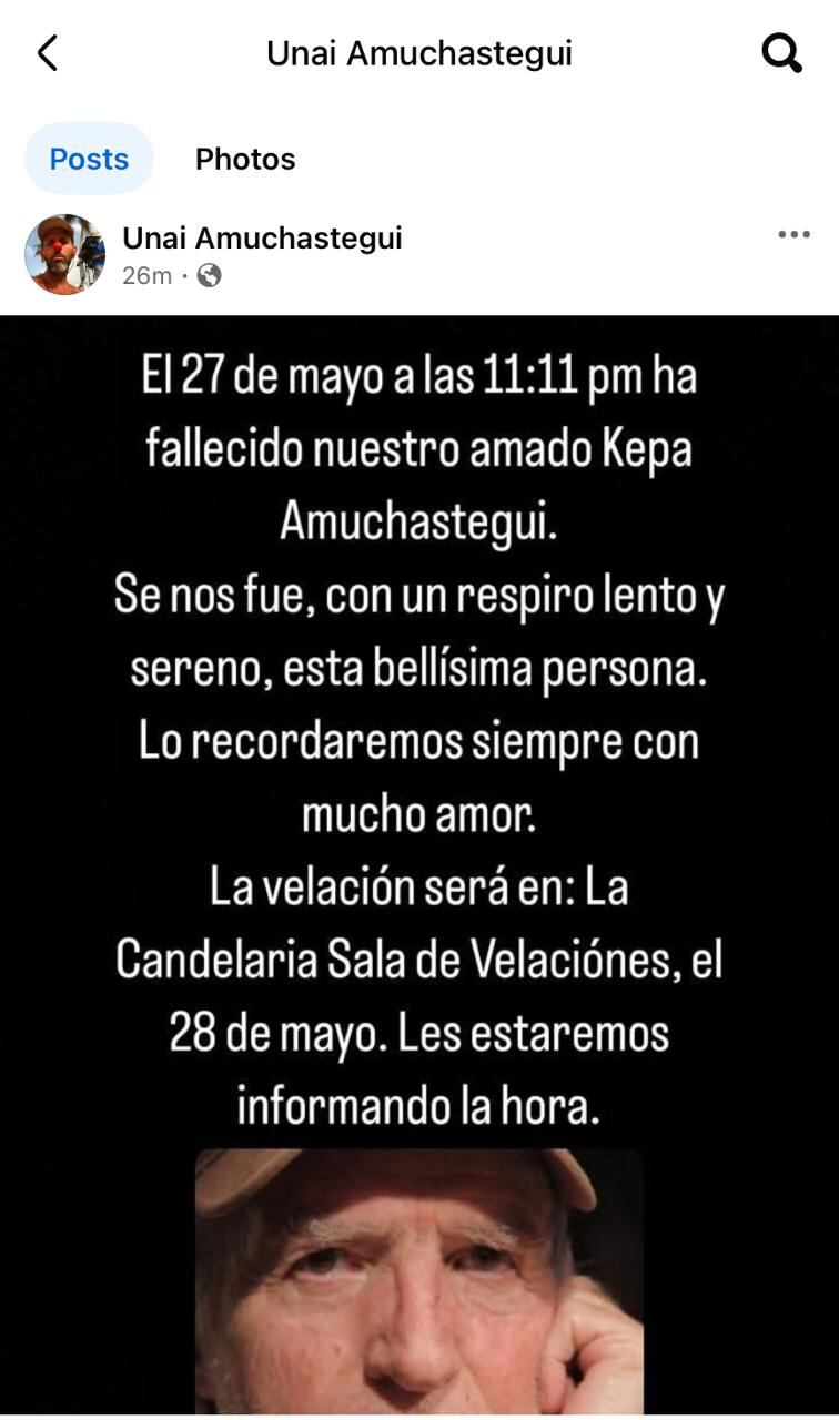 Murió Kepa Amuchastegui a sus 84 años