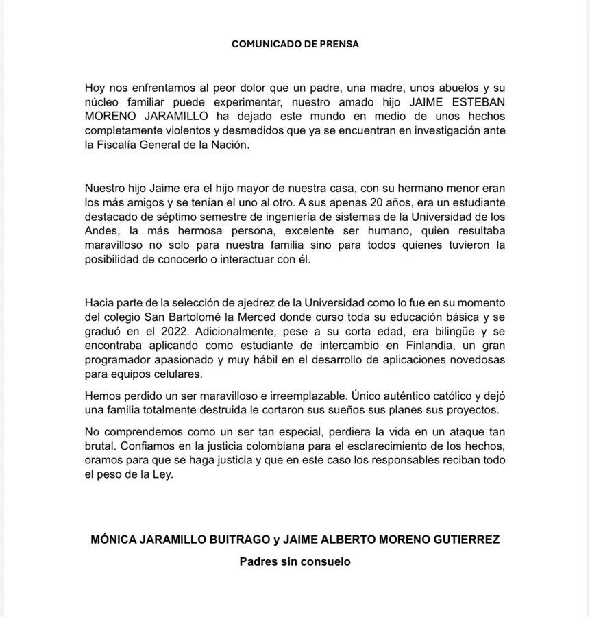 Carta papás Jaime Moreno
