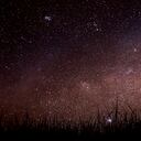 Astrological zodiac signs inside of horoscope circle. Astrology, knowledge of stars in the sky over the milky way and moon.