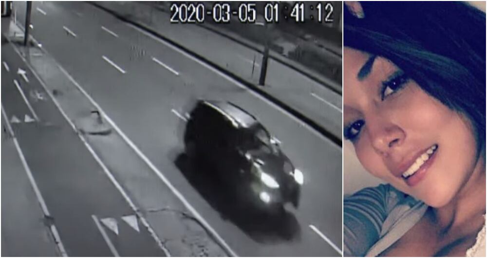 Foto del video de la cámara de seguridad revelado por Séptimo Día y foto de Ana María Castro Romero publicada en sus redes sociales