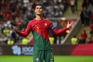 Cristiano Ronaldo, jugador de la Selección de Portugal, en el partido contra España en la UEFA Nations League.