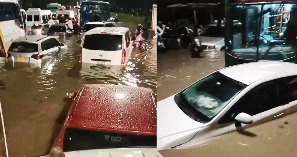 Los carros quedaron atrapados.