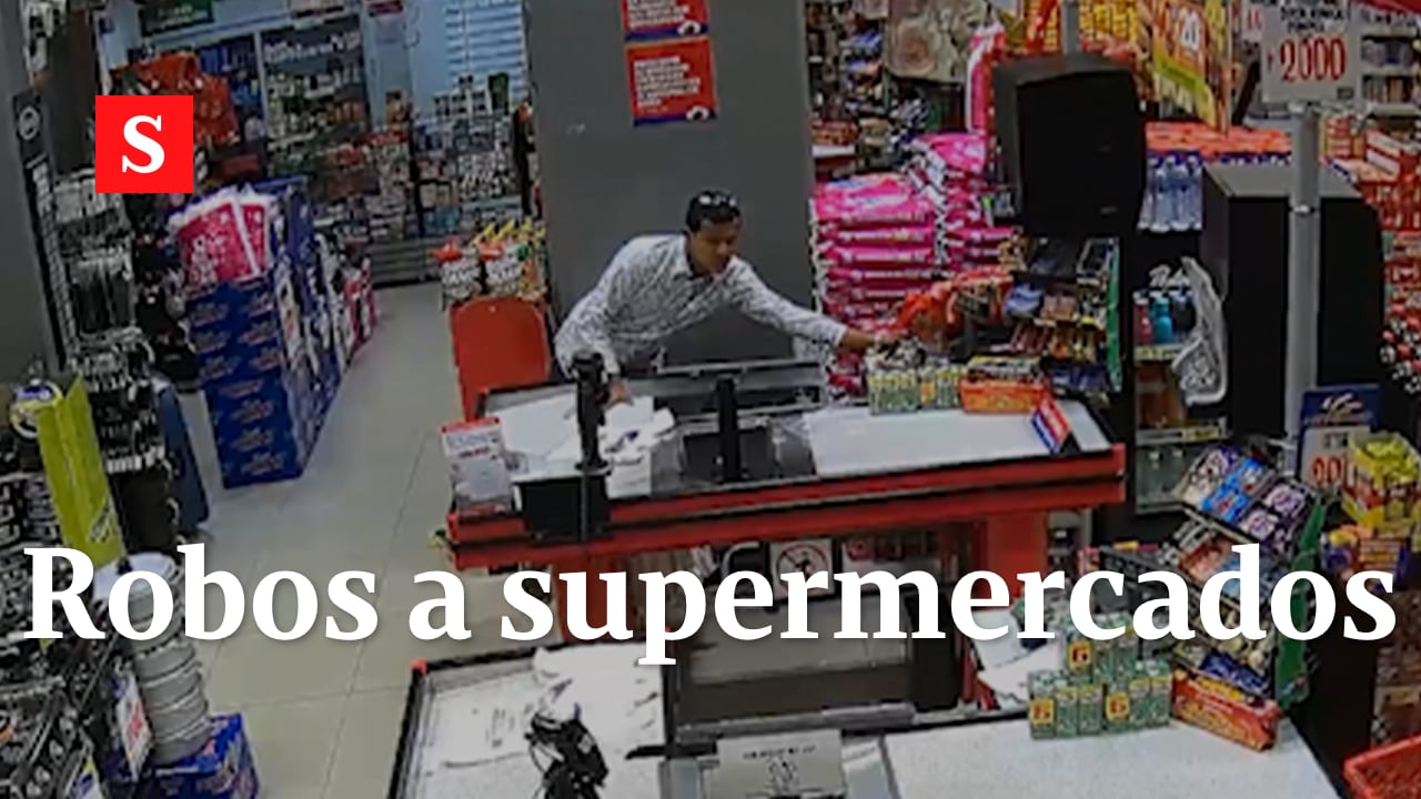 Impresionantes imágenes de robos a supermercados en Colombia