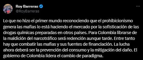 Roy Barreras, junto al presidente Gustavo Petro, hicieron referencia al mercado de cocaína actual.