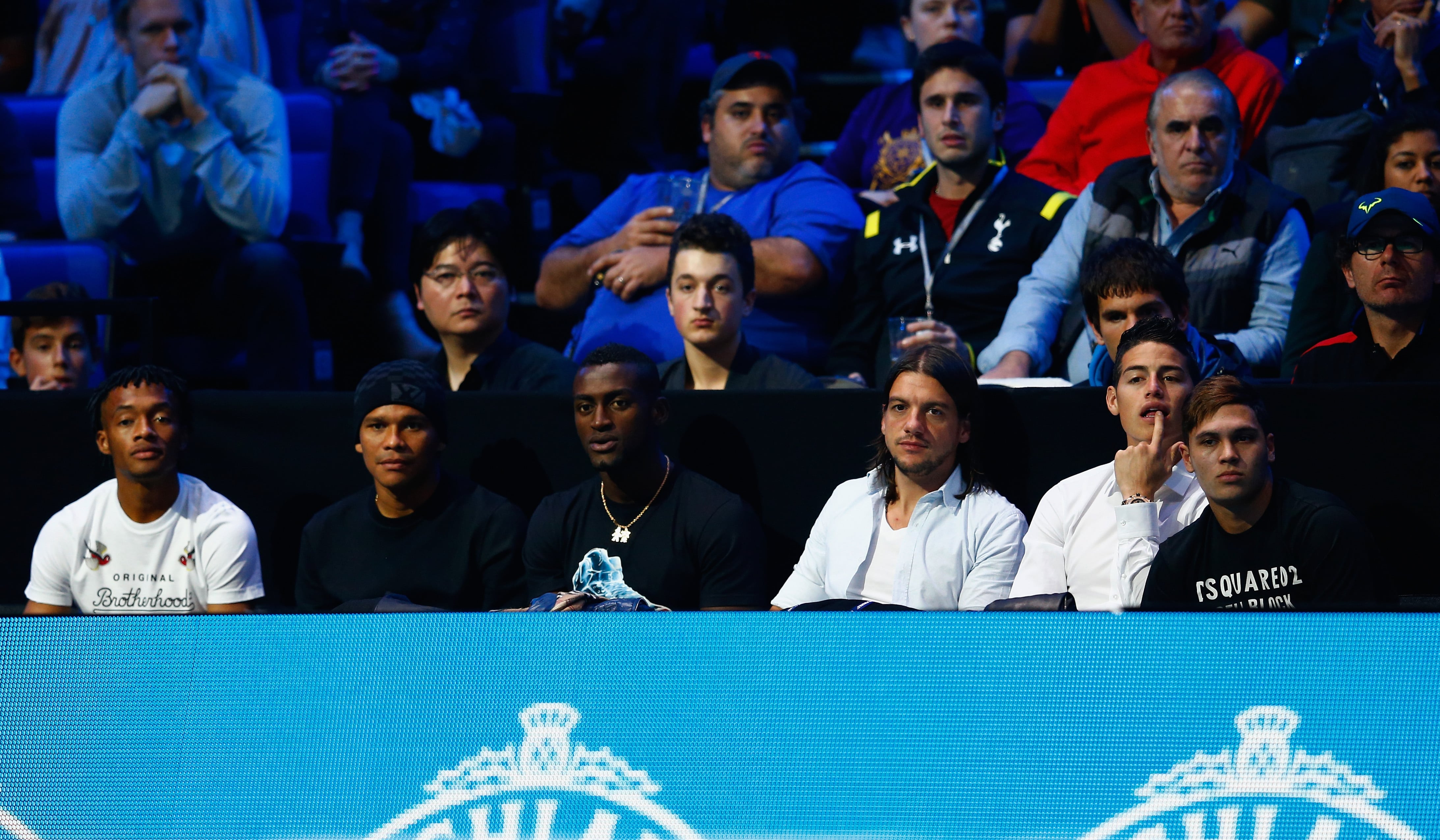 Juan Guillermo Cuadrado, Carlos Bacca, Jackson Martínez, y James Rodríguez mientras todos permanecían en Europa.