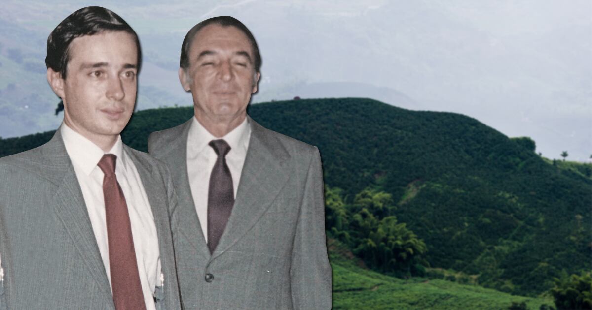 El expresidente Álvaro Uribe Vélez y su padre, Alberto Uribe Sierra.