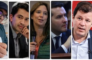 Rodrigo Londoño, Daniel Briceño, Cristina Plazas, Jaime Felipe Lozada y Víctor Muñoz.