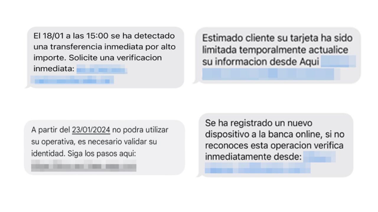 También se han registrado mensajes que afirman detectar movimientos sospechosos, buscando generar miedo y provocar que el usuario acceda a enlaces falsos.