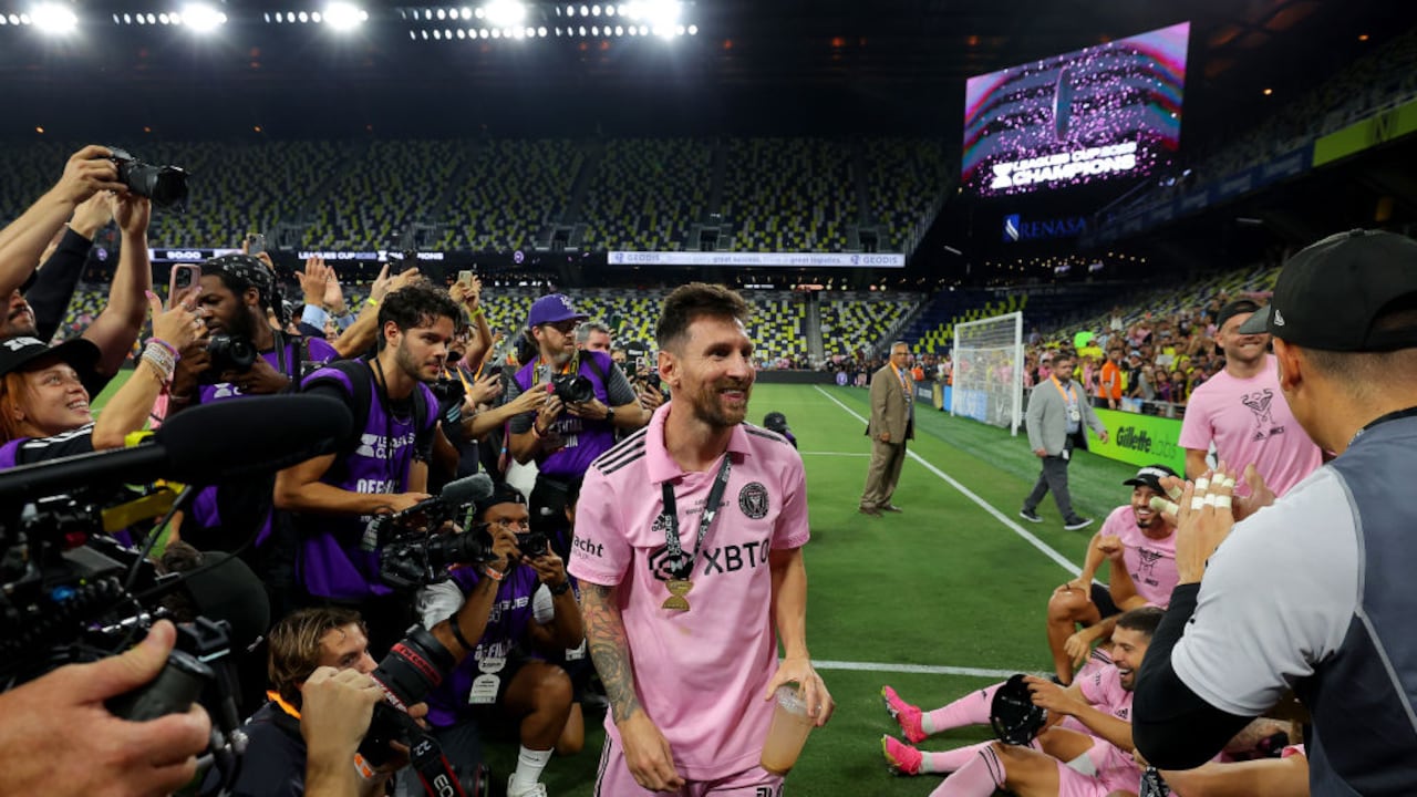 Lionel Messi durante las celebraciones con el Inter de Miami.