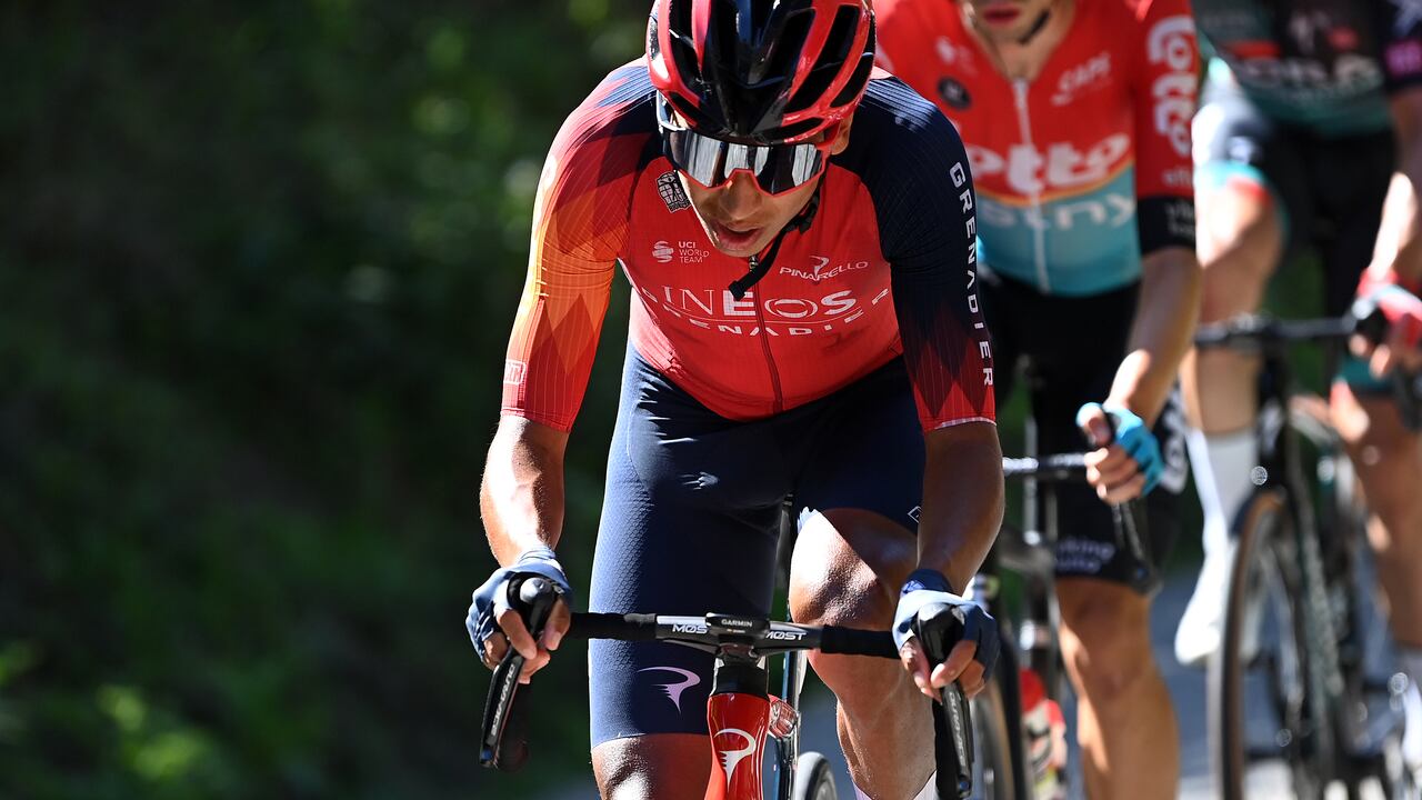 LA-CRUZ-DE-LINARES, SPAIN - SEPTEMBER 14: Egan Bernal of Colombia and Team INEOS Grenadiers competes in the breakaway during the 78th Tour of Spain 2023, Stage 18 a 178.9km stage from Pola de Allande to La Cruz de Linares 840m / #UCIWT / on September 14, 2023 in La Cruz de Linares, Spain. (Photo by Tim de Waele/Getty Images)