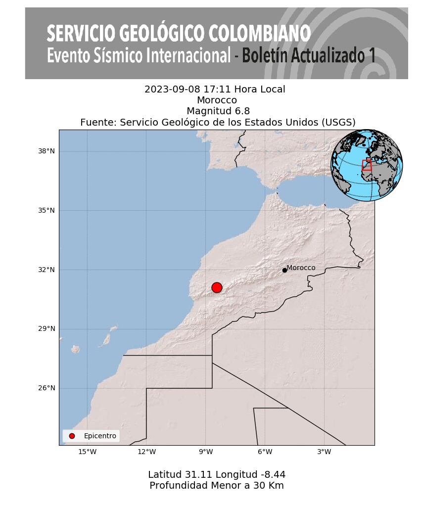 Este sismo tuvo una magnitud de 6,8 y su epicentro fue en la ciudad de Oukaïmedene.