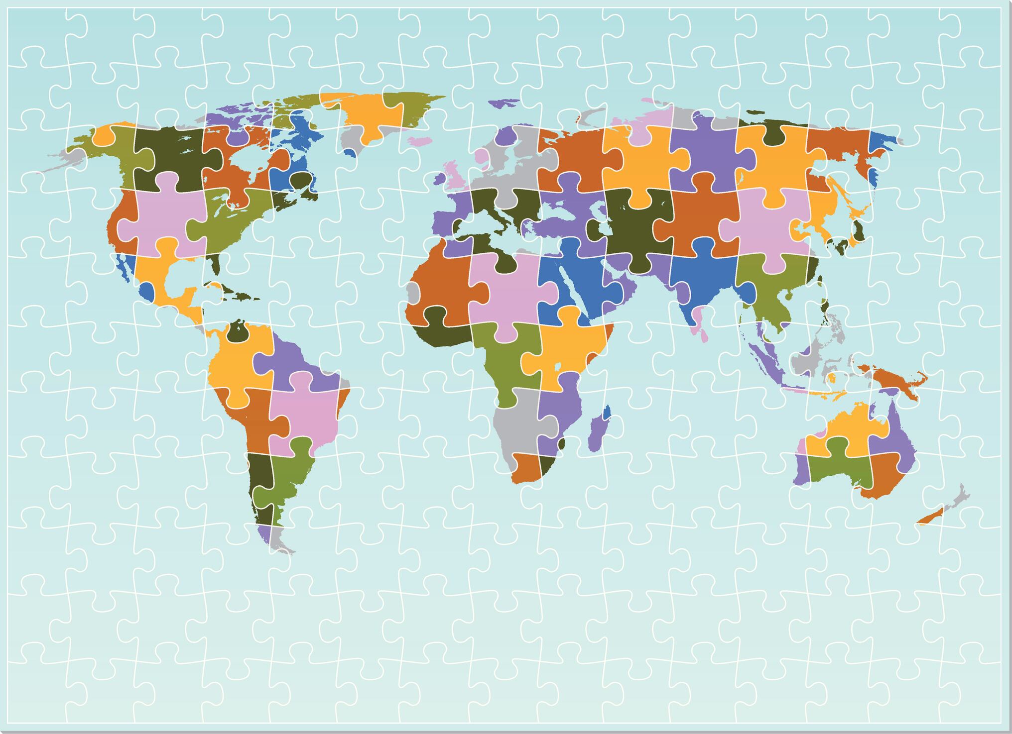 Foto de referencia del mapamundi en rompecabezas