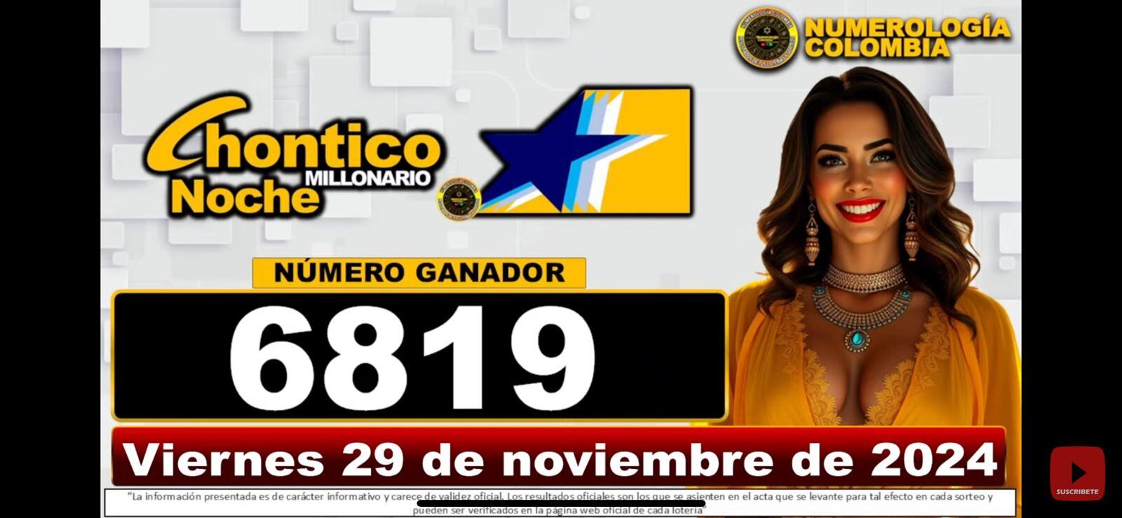 Sorteo 29 de noviembre noche