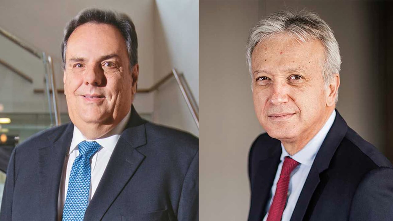 Jorge Mario Velásquez, presidente del Grupo Argos, y Gonzalo Pérez, presidente del Grupo Sura.