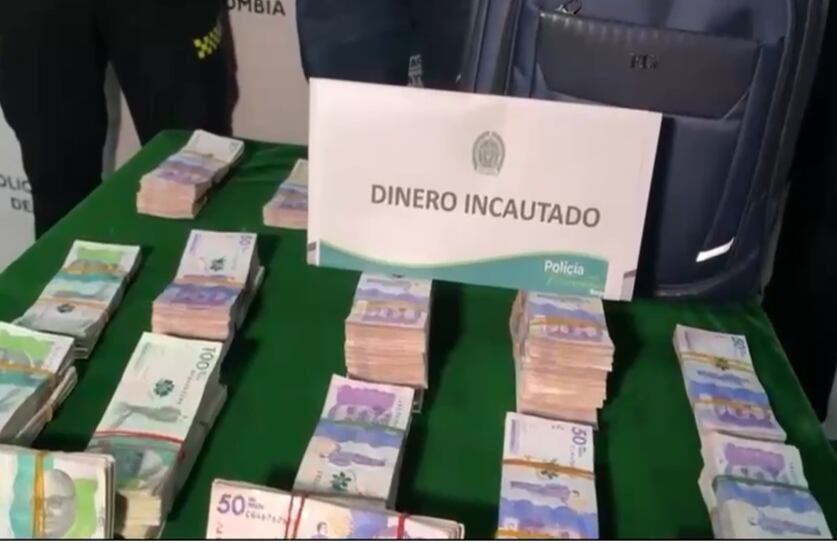 Dinero incautado por la Policía en Bogotá, previo a las elecciones