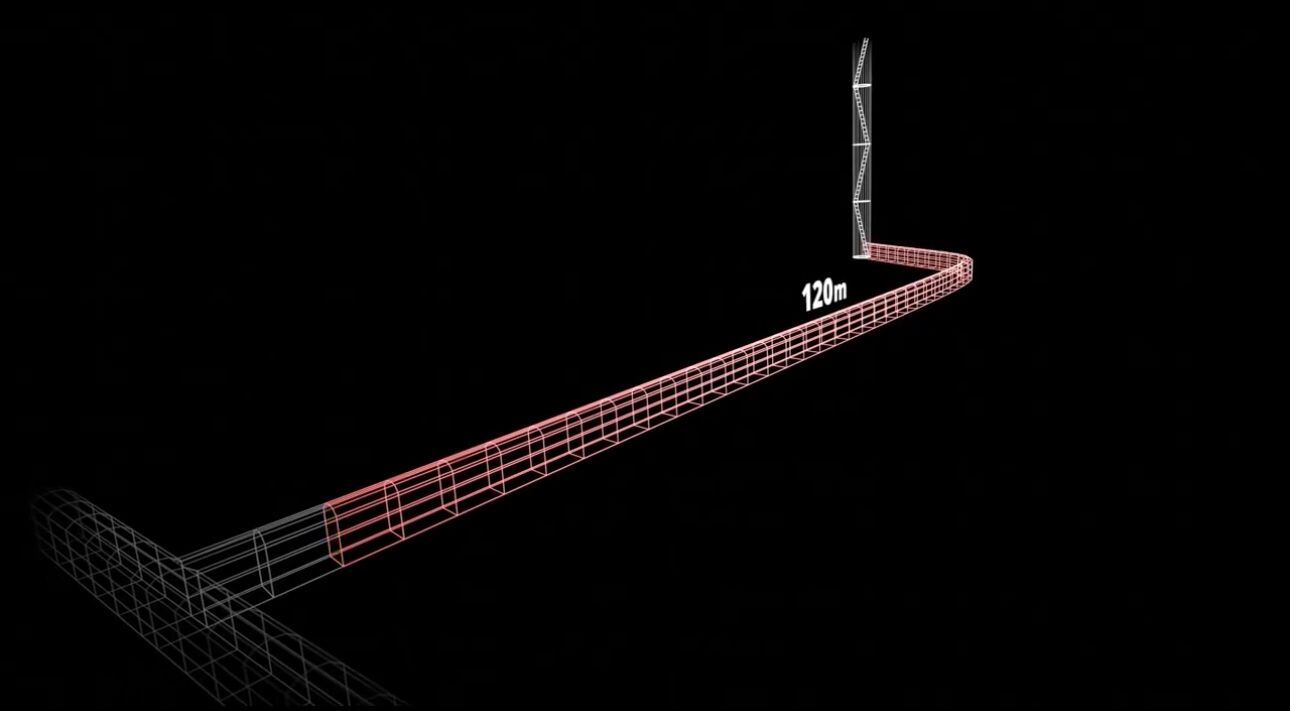 El tunel tiene 20 metros de profundidad y más de 120 metros de largo