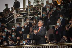 Presidente Iván Duque en la ceremonia de ascensos de generales de la Policía Nacional.