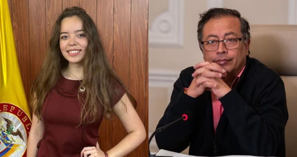 La joven Jerome Sanabria y el presidente Gustavo Petro