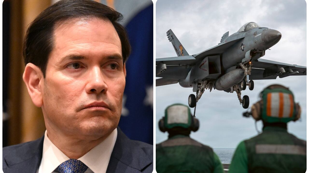 Marco Rubio y despliegue militar de aviones caza.